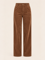 Brown Corduroy High Waist Wide Leg Pants