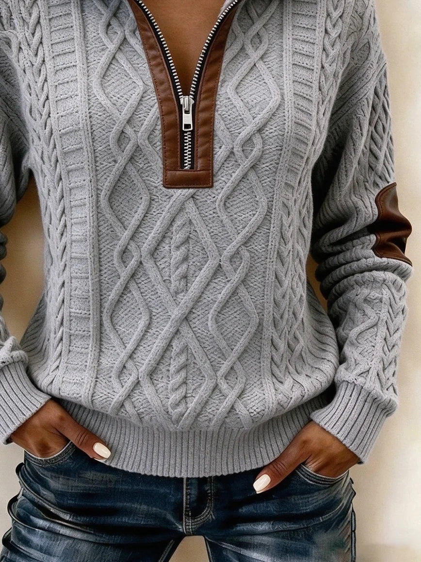Casual Abstract Stand Collar Long Sleeve Sweatshirt
