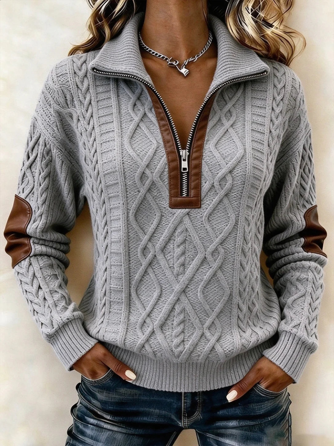Casual Abstract Stand Collar Long Sleeve Sweatshirt