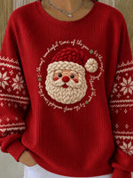 Casual Santa Claus Cheerful Crew Neck Long Sleeve Sweatshirt