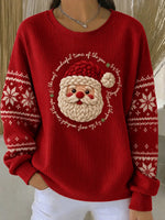 Casual Santa Claus Cheerful Crew Neck Long Sleeve Sweatshirt