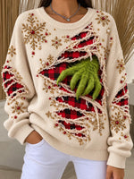 Casual Christmas Crew Neck Long Sleeve Sweatshirt
