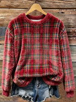 Plaid Printing Cozy Flannel Casual Sweatshirt