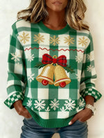 Women'S Christmas Trendy Casual Lapel Denim Splicing Sweater