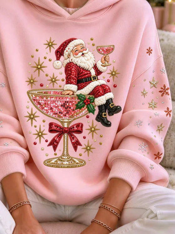 Casual Santa Claus Hoodie Long Sleeve Hoodie