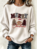 Vintage Festive Christmas Cozy Crew Neck Long Sleeve Sweatshirt