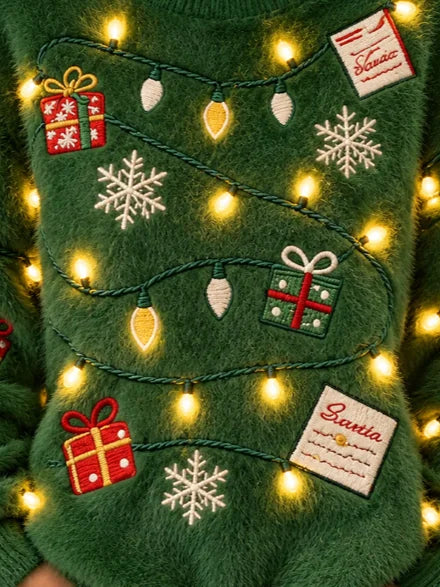 Casual Christmas Fun Crew Neck Long Sleeve Sweatshirt