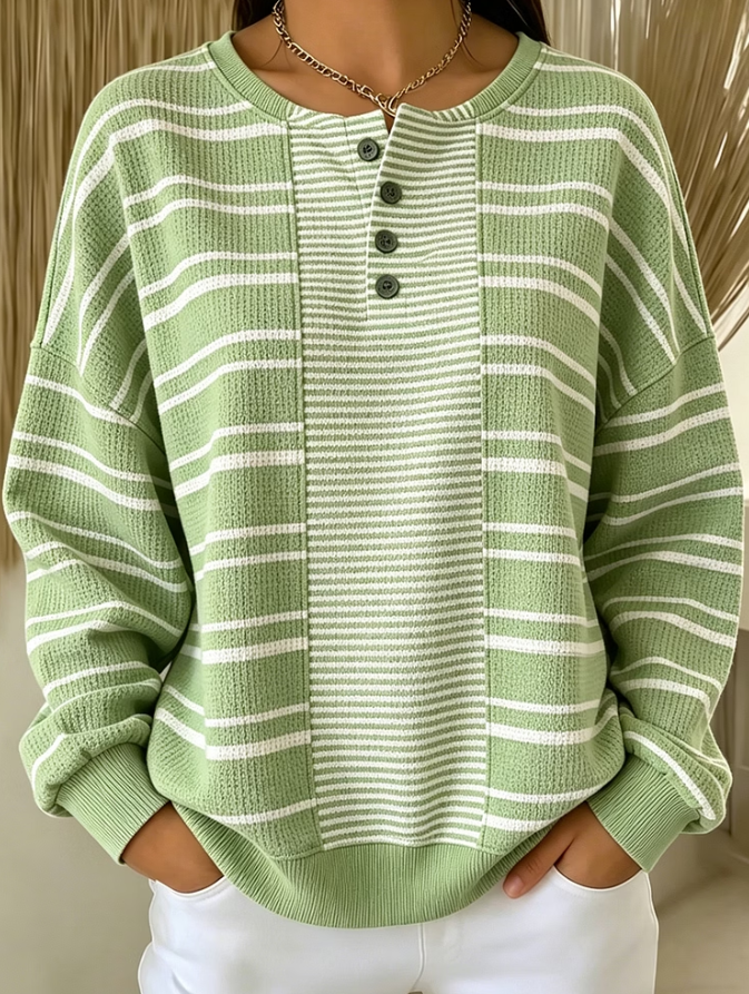 Women Striped Casual Long Sleeve Sweatshirt