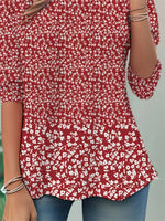 Floral Print Crew Neck Long Sleeve T-shirt