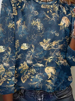 Abstract Print Crew Neck Long Sleeve Casual T-shirt