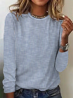 Striped Loose Casual Crew Neck T-shirt