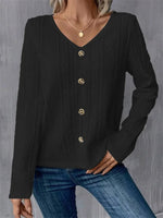 Regular Fit Plain V Neck Casual Shirt