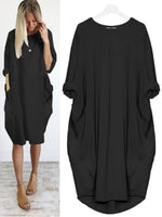 Solid Crew Neck Short Sleeve Loose Blouse