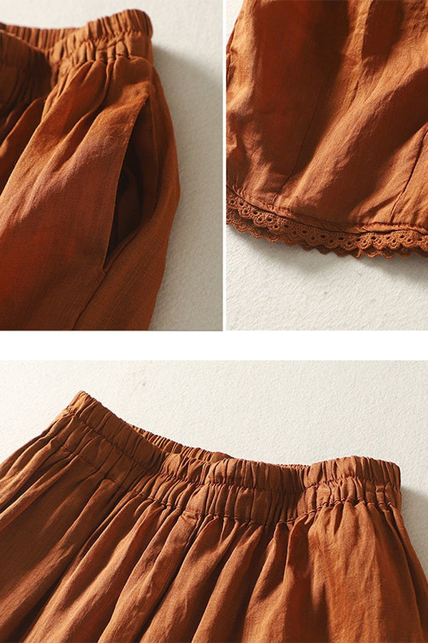 Fashion Casual Solid Color Ankle Pants