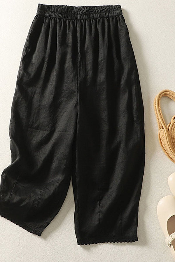 Fashion Casual Solid Color Ankle Pants