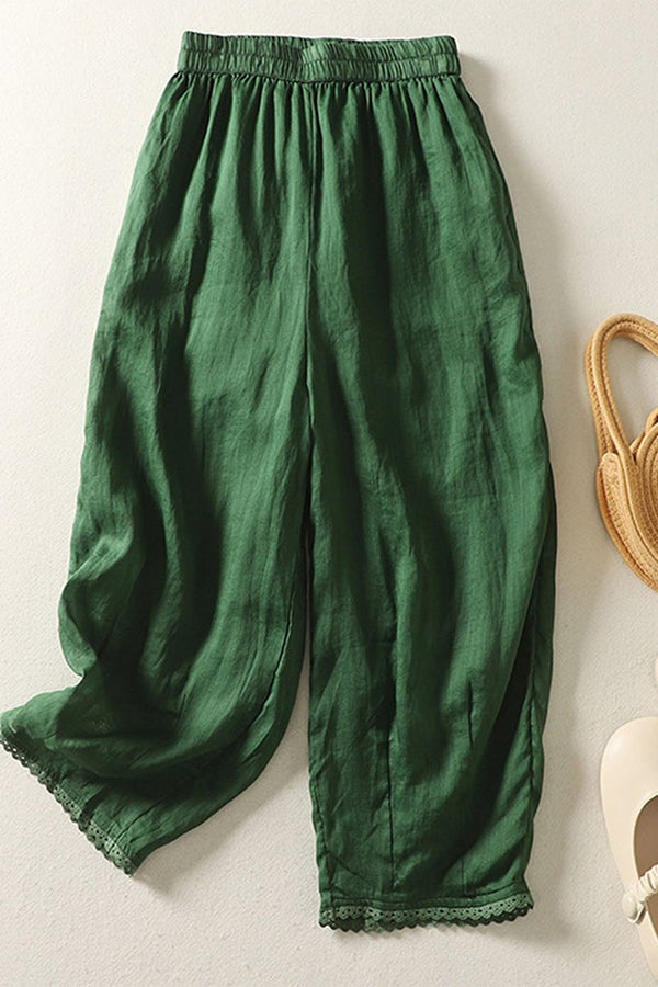 Fashion Casual Solid Color Ankle Pants