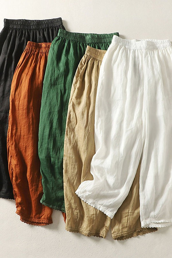 Fashion Casual Solid Color Ankle Pants