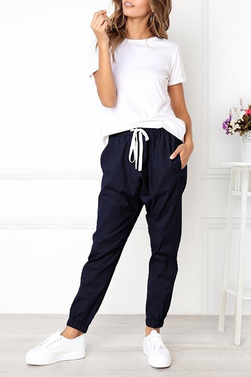 Women's Solid Color with Pockets Casual Sporty Pants