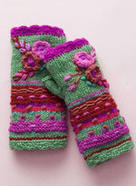 Gants chauds décontractés en tricot à fleurs