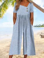 Youthful Striped Short Sleeve Jumpsuit