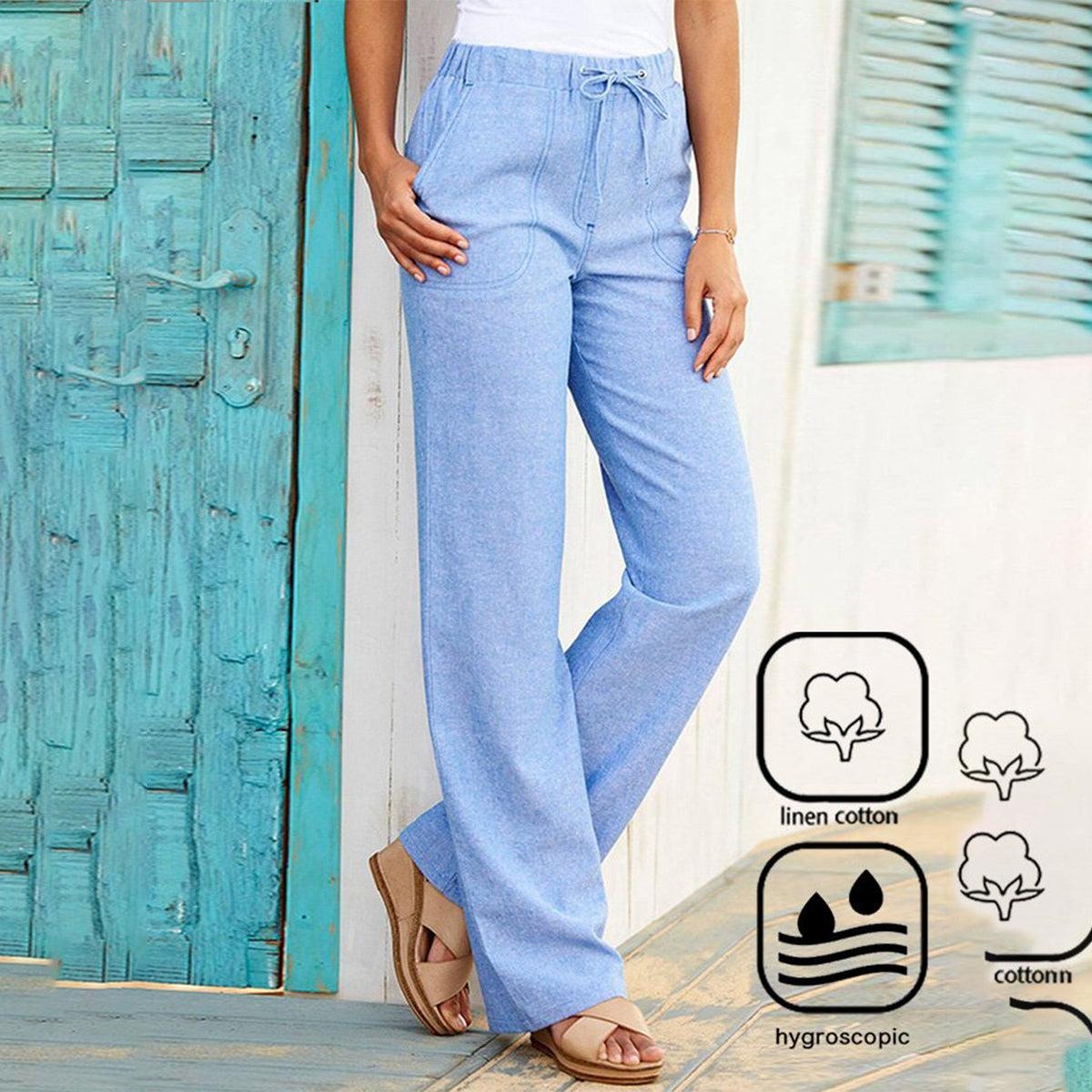 Light Blue Side Pocket Casual Pants