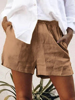 Solid Cotton Casual Simple Shorts