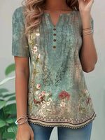 Fresh Green Short Sleeve Blouse