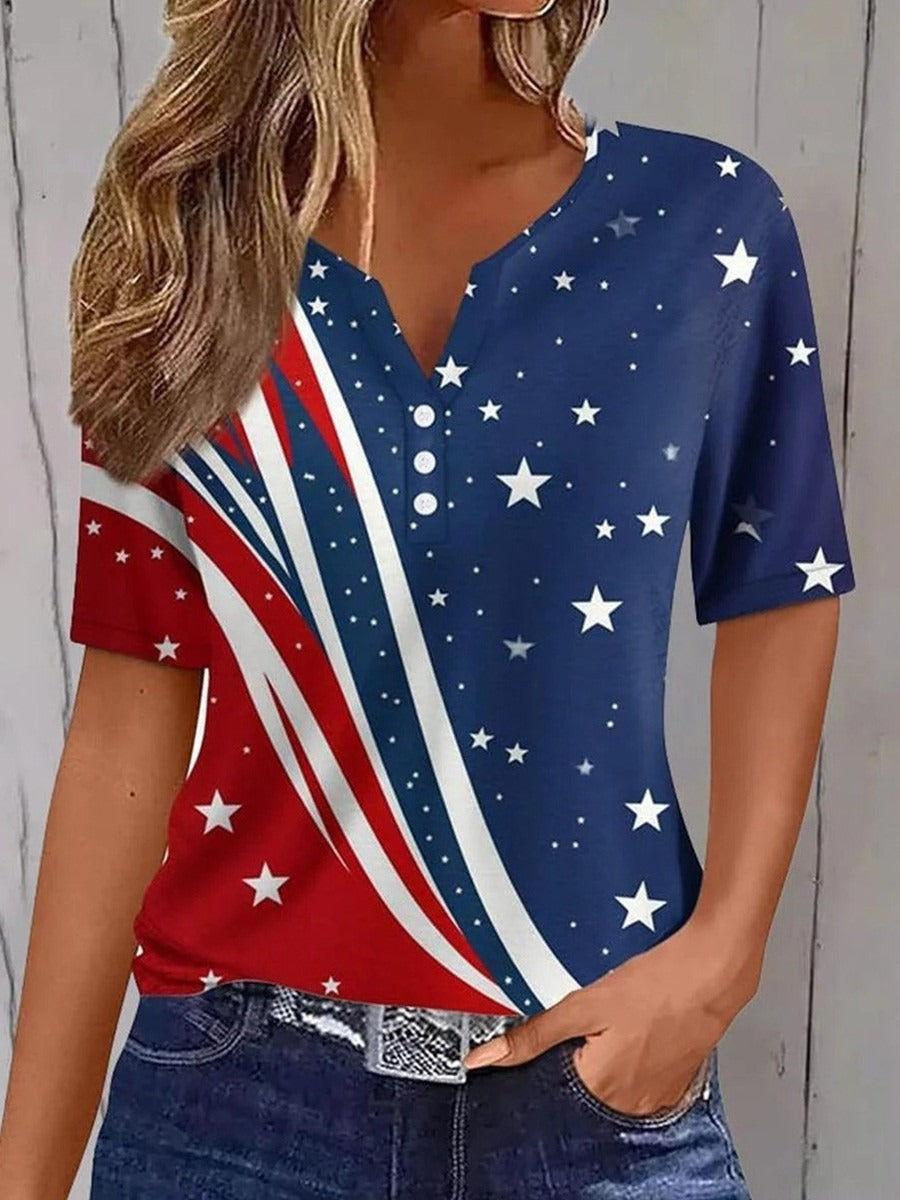 Classy V-neck Short Sleeve Tops