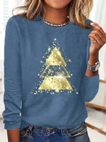 Casual Print Blue Long Sleeve Sweatshirt