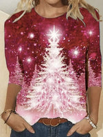 Showy Round Neck Print Sweatshirt