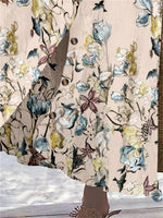 Floral Printed Graphic Straight Fashion Split Button Maxi High Waist Pants