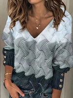 Color Collide White Gray and Navy Ombre Sweater