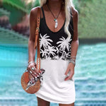 Casual Beach V-neck Sleeveless Mini Dress