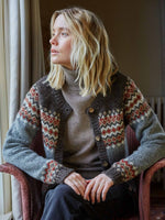 Knitted Fair Isle Diamond Pattern Blouse