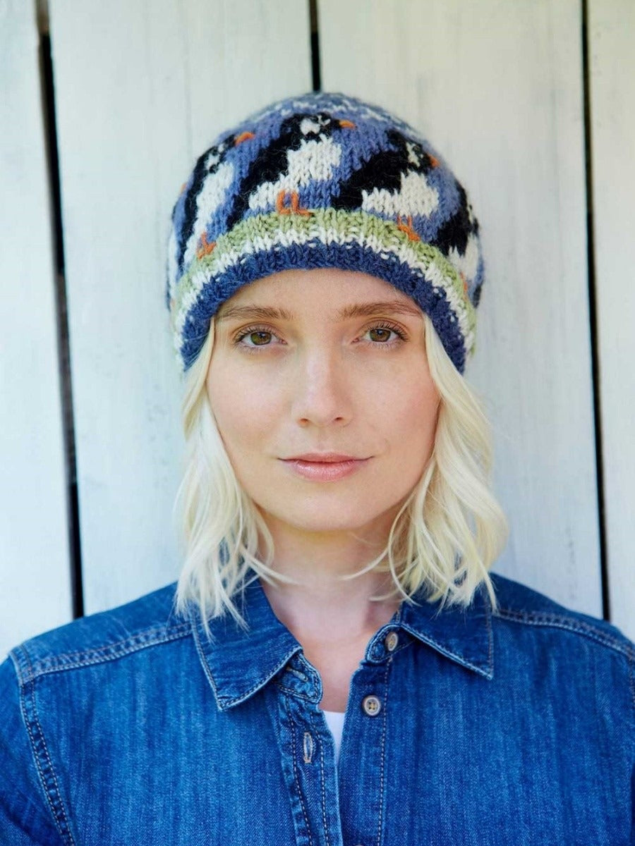 Knitted Puffin Bobble Beanie Hat