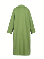 Stylish Plain Stand Collar Long Sleeve Casual Plus Size Long Jacket