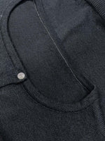 Gray Crew Neck Long Sleeve Comfy Button Down Knit Sweater