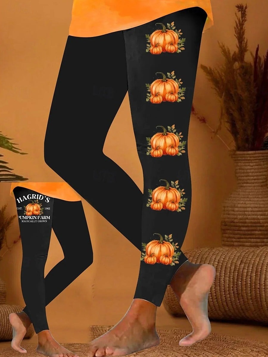 Halloween Pumpkin Print Casual Leggings