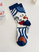 Trendy Abstract Face Pattern Comfortable Everyday Versatile Socks