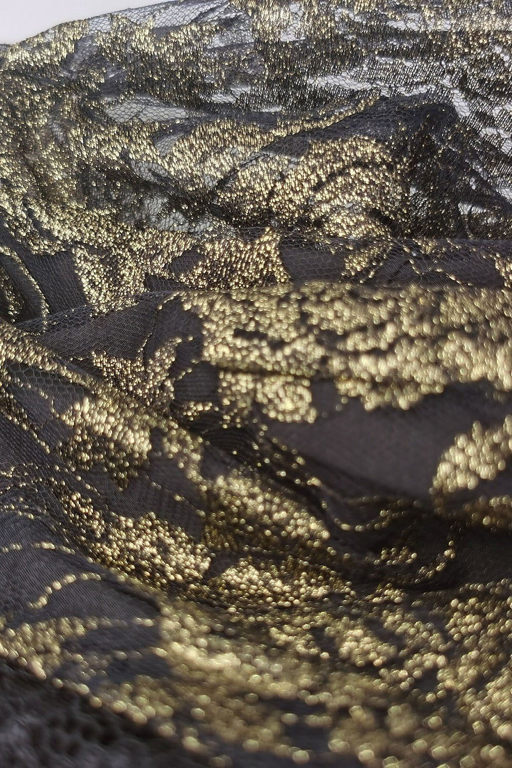 Black Lace Floral Embroidery V-Neck 3/4 Sleeve Elegant Midi Dress