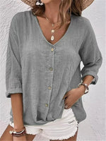 Short Sleeve V-Neck Loose-fit Shirt