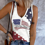 Women's Independence Day American Flag Printed Casual Tank Top