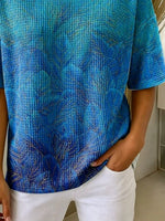 Casual Abstract Crew Neck Short Sleeve T-shirt