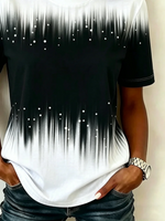 Casual Gradient Pattern Crew Neck Short Sleeve T-shirt