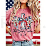 God Bless America Vintage T-Shirt – USA 250th Anniversary Washed Graphic Tee