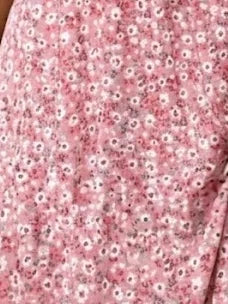 Pink Ditsy Floral V Neck Short Sleeve Asymmetrical Hem Vacation Midi Dress