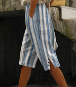 Casual Striped Natural Straight Pants Shorts