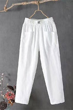 Plain Soft Elasticated Waist with Pockets Cropped Pants