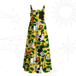 Daisy Cat Garden Wide Straps Maxi Dress