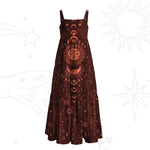 Lunar Eclipse Wide Strap Flowy Maxi Dress